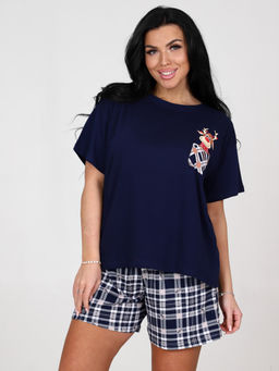 3021 ПИЖАМА ШОРТЫ (Бежевая клетка) - А-дина фото 4