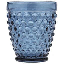 Сидней Стакан стеклянный 320мл, д8,5см, h10,3см, рельефное, цветное стекло, цвет - сапфировый (Китай) Цена указана за штуку. В коробке 6 штук. - Домашняя мода фото 2