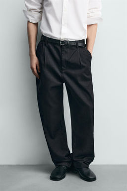 PANTAL?N CHINO DENIM PLIEGUES / ?ndigo - Zara фото 2