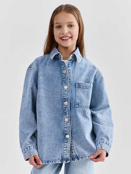 Куртка джинсовая для девочек оверсайз