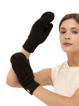 Варежки из пуха яка 30120 темно-коричневые