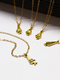 Кулоны парные на цепочке «Неразлучники. 5 пазлов», L=45 см, набор 2 шт. цвет золото