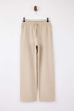 TRENDYOLMILLA Siyah Kal?n Cizgili Straight/Duz Kesim Esnek Pantolon TWOSS24PL00072 фото 21