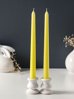 Цена за 2 шт. Свеча античная 25 см (набор 2 шт) 58 гр, 7 ч, цв. пастельно-жёлтый