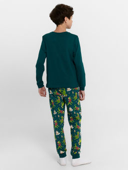 Пижама для мальчиков зеленая с новогодним принтом - Mark formelle фото 2