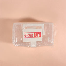 Бокс для хранения мелочей, с ручкой, 19.5×12×11 см, прозрачный/белый