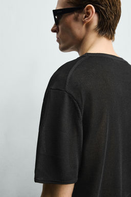 CAMISETA PUNTO MEZCLA VISCOSA / Negro - Zara фото 6