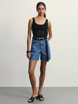 Джинсовые шорты А-силуэта / Zarina фото 8