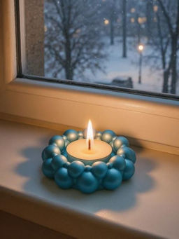 Подсвечник "Бусинки" (9х9х3 см)