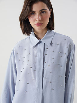 Ta?l? Oversize Kad?n G?mlek Tunik