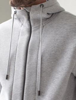 Худи на молнии из премиального футера трехнитки с начесом