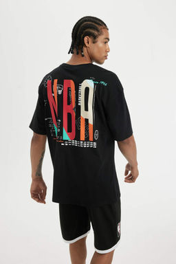 DeFactoFit Футболка Oversize с круглым вырезом и короткими рукавами NBA Wordmark