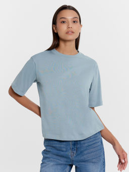 Футболка женская в синем оттенке сланец 302862 - Mark formelle фото 3