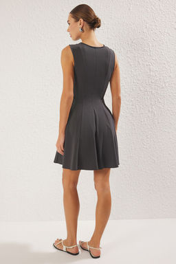 Beyaz Etegi Godeli Mini Orme Elbise TWOSS25EL00231 - Trendyolmilla фото 8