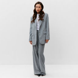 Пиджак женский MIST Velvet, размер 46-48 (L-XL), серый