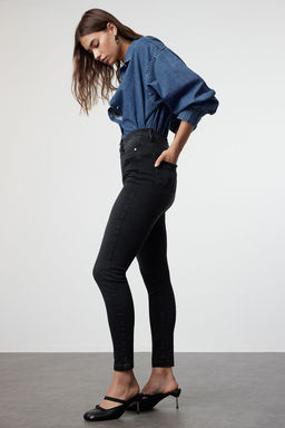 Antrasit Premium Yuksek Bel Skinny Jeans TWOAW25JE00000 - Trendyolmilla фото 2