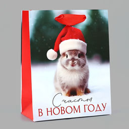 Цена за 2 шт. Пакет подарочный новогодний ламинированный «Счастья в Новом году», S 12 х 15 х 5.5 см