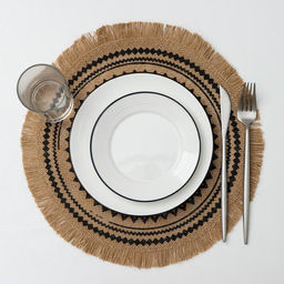 Цена за 10 шт. Салфетка сервировочная Африка, d=35 см, цвет чёрный