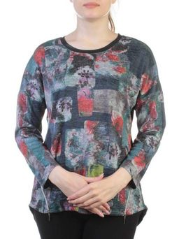 4001 DK. BLUE Кофта женская (60% хлопок, 20% вискоза, 10% полиамид, 10% эластан)