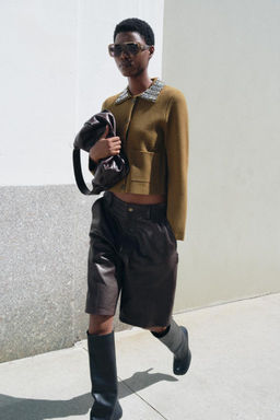 100% WOOL JACKET WITH JEWELLED LAPELS - Zara фото 8