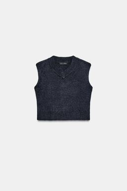 WOOL AND ALPACA WAISTCOAT WITH SHOULDER PADS