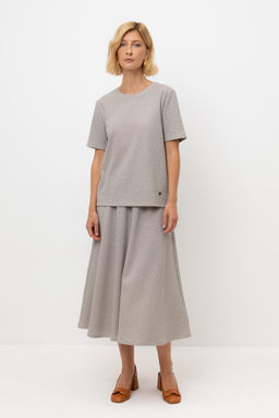 ЕВТ 7029/перламутровое облако,3Д квадраты юбка жен