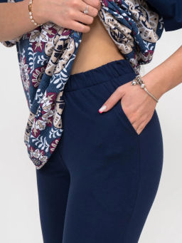 Костюм женский, цвет синий белый бежевый