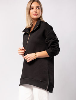 ЛИКВИДАЦИЯ / Джемпер с воротником стойкой на молнии из футера-трехнитки - Vilatte фото 4