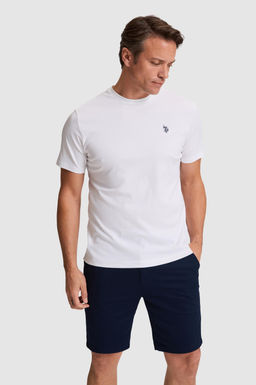 Erkek Beyaz Regular Fit Bisiklet Yaka Basic Ti__rt