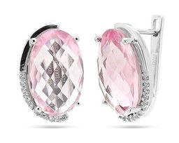 Серьги из серебра морганит, Чезара