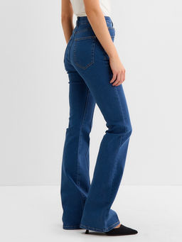 Джинсы женские клёш со стрелкой MINAKU: Jeans Collection, размер 42, синие