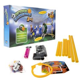 1toy набор 2в1 футбольные ворота и баскетбольное кольцо, коробка