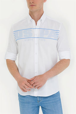 Мужская белая рубашка с длинным рукавом - U.s. polo assn фото 6