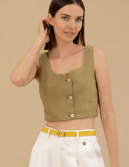 Ye_il Crop Top Bluz
