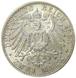 2 марки 1904 года D Германия (Бавария)