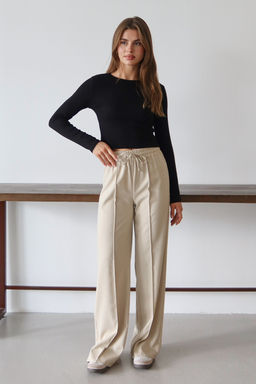 Camel Nervurlu Genis Paca Uzun Dokuma Pantolon TWOAW26PL00111 - Trendyolmilla фото 2