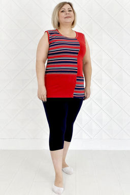 Арт. 215 Пижама с бриджами 48-58 (6 шт) Цвет:ассорти