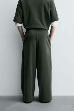 WIDE-LEG PLEATED JOGGER TROUSERS - Zara фото 3