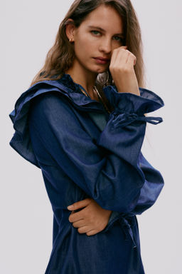 Vestido denim con ribetes de volante - H&m фото 4
