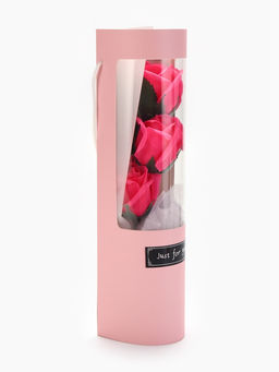 Букет из трех мыльных фуксия роз в колбе. - SB BEAUTY фото 5