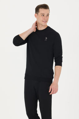 U. S. Polo Assn / Мужской черный базовый свитшот с круглым вырезом - U.s. polo assn фото 14
