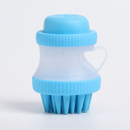 Щётка для мытья и массажа животных, с емкостью для шампуня, голубая - Пижон фото 2