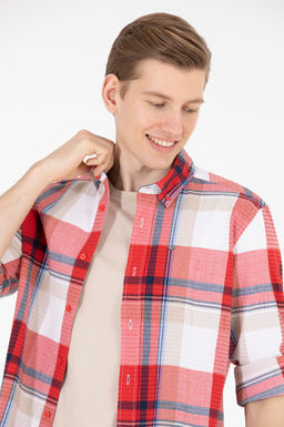 U. S. Polo Assn Мужская красная рубашка в шотландскую клетку - U.s. polo assn фото 4