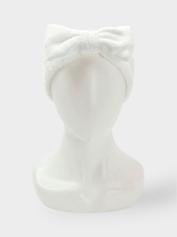 Повязка для умывания Доляна «Бантик», микрофибра, белая