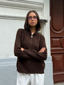 K13308 Джемпер (вязаный трикотаж) КОРИЧНЕВЫЙ