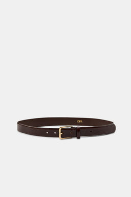 100% LEATHER BELT WITH SQUARE BUCKLE - Zara фото 9