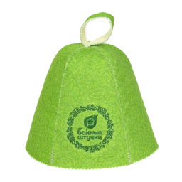 Шапка банная классическая с вышевкой "Банные штучки", цвет зеленый, (без упаковки)