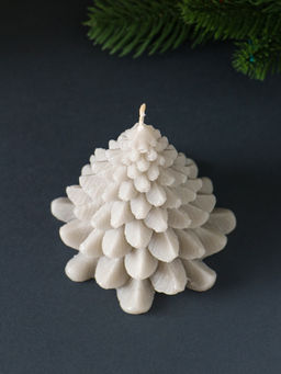 Цена за 2 шт. Свеча новогодняя Ель пушистая, 808090 мм, серебро - Simaland фото 3