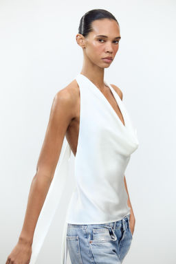 SATIN HALTER TOP - Zara фото 15