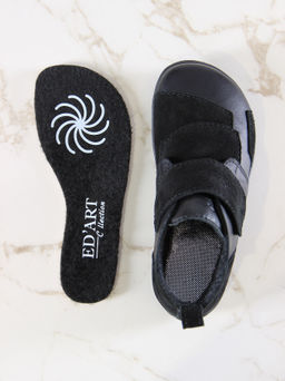 Ботинки женские демисезонные черные 206.NATAbl.Черная кожа+черная замша/Байка